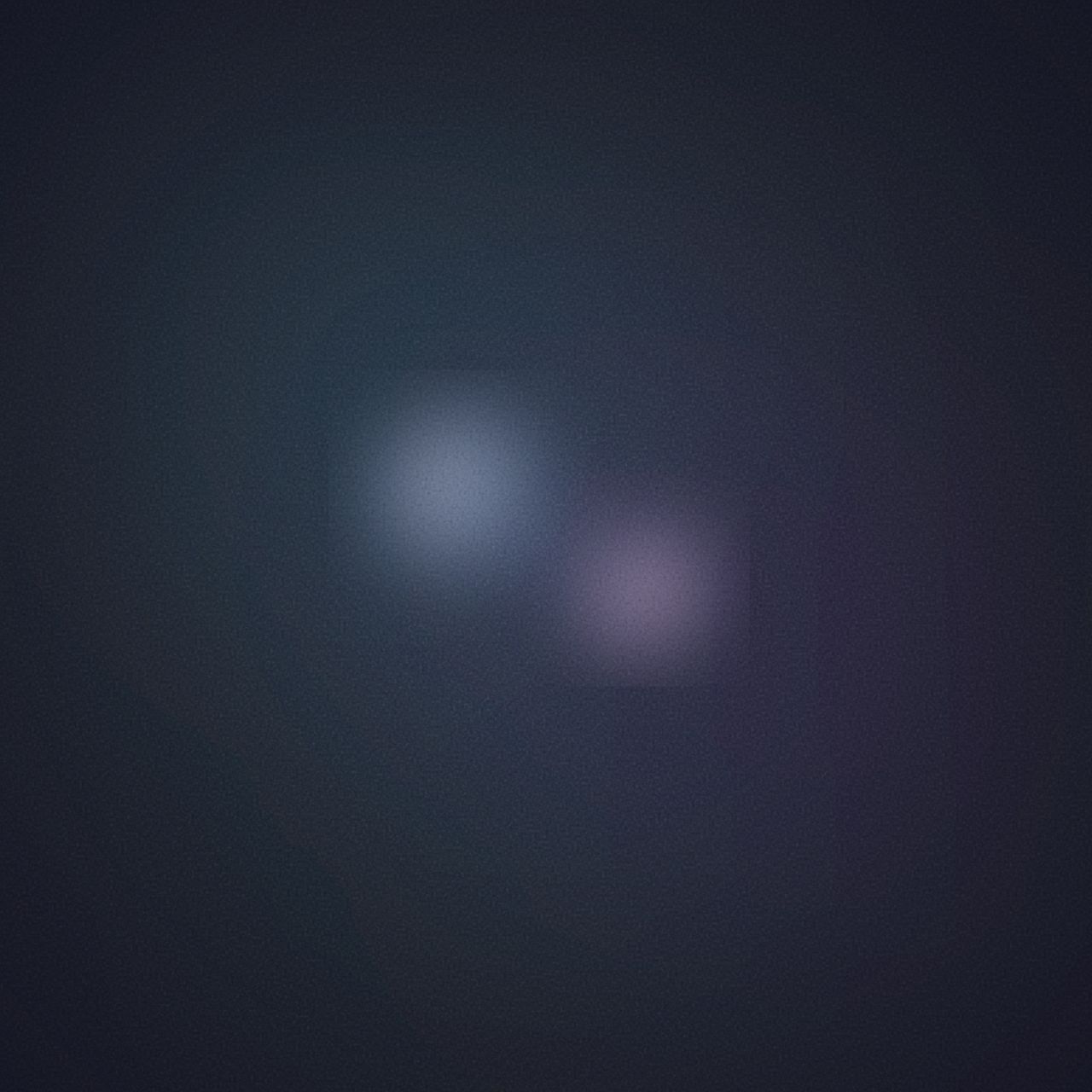 Deep space blue field with teal and indigo blobs. Two softly glowing circles overlap near center, one cool blue, one pale violet.