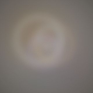 Warm grey field with amber and mauve blobs. A long tilted bar of pale warm light crosses the lower third.